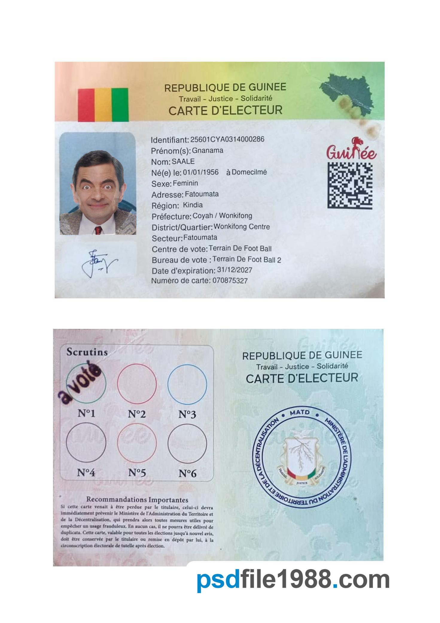 Guinea Voting ID Card